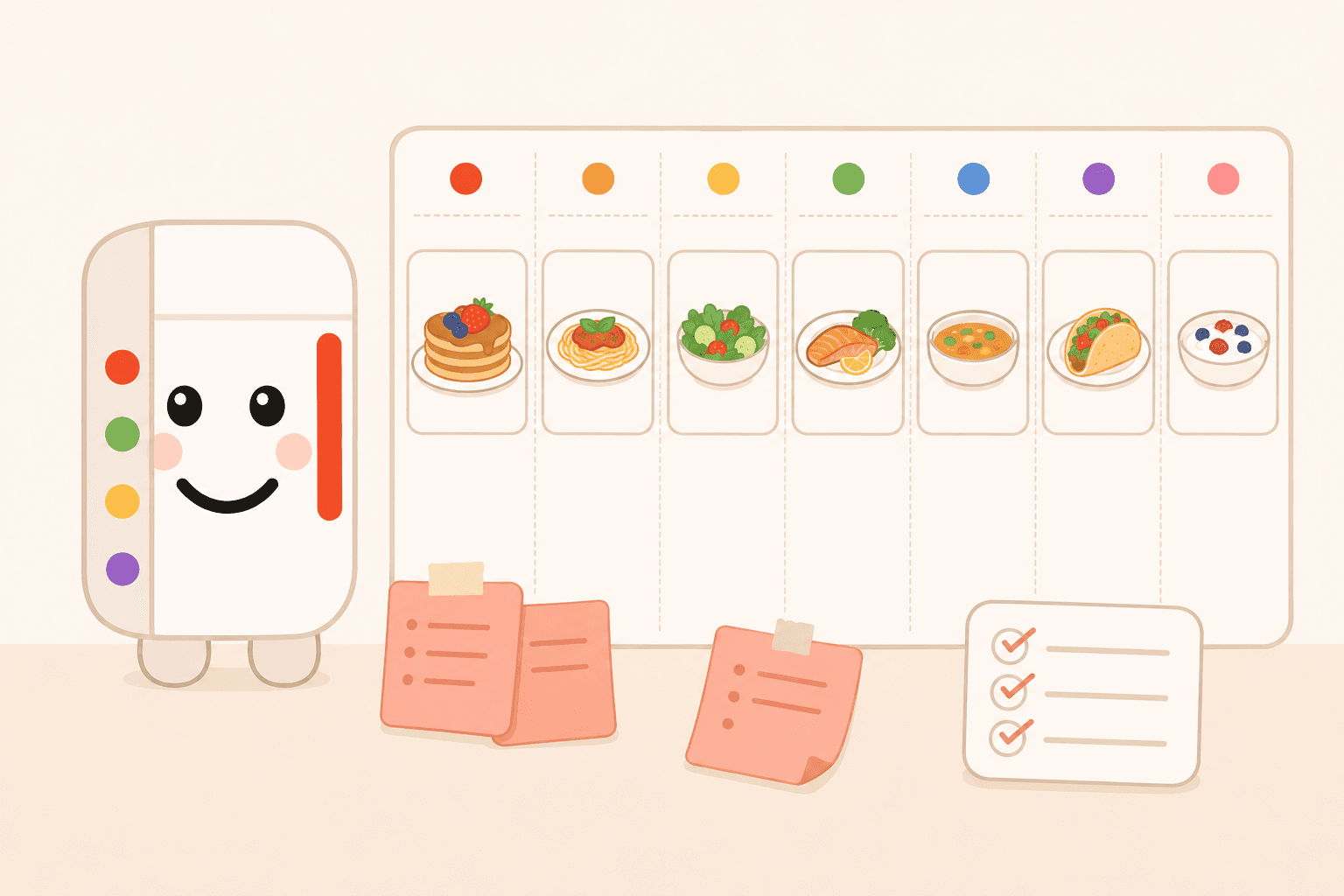 A meal plan filling a shopping list automatically